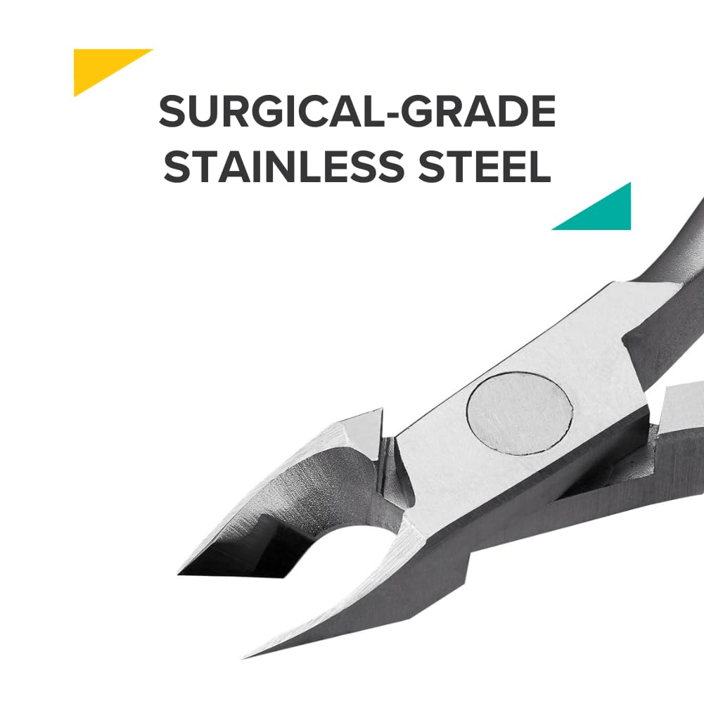 Rui Smiths Professional Cuticle Nippers | Precision Surgical-Grade Stainless Steel Cuticle Trimmer, French Handle, Double Spring, 4mm Jaw (Quarter Jaw)