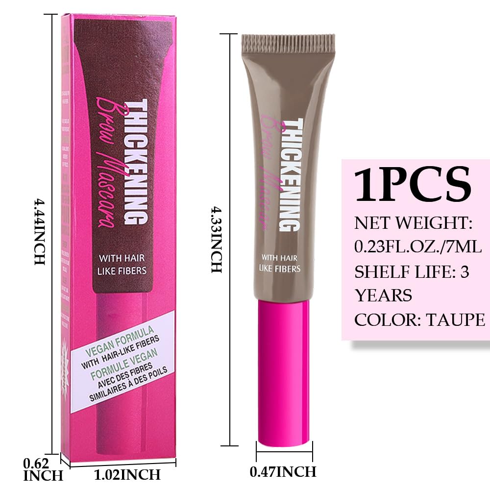 Kaely Thickening Brow Mascara,Tinted Eyebrow Gel Waterproof,Eyebrow Color Makeup,Brow Fast Sculpt,Vegan,Cruelty Free,maquillaje gel para cejas a prueba de agua,01 Taupe