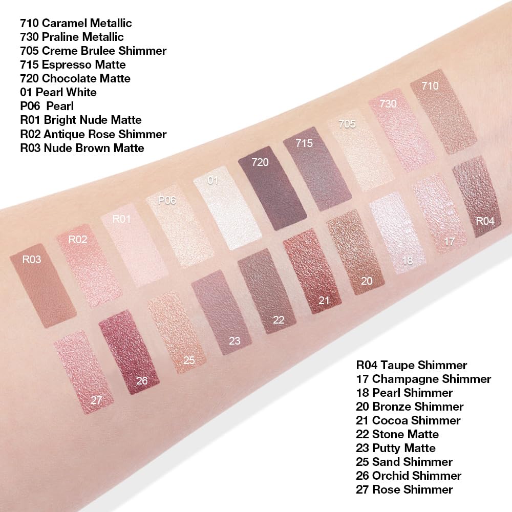 Cream Glitter Bronze Shimmer Metallic Eyeshadow Palette Makeup, Natural Single Mini Instant Holographic Eyeshadow For Women, Sombras Crema Para Ojos, Talc, Paraben & Cruelty Free, 20