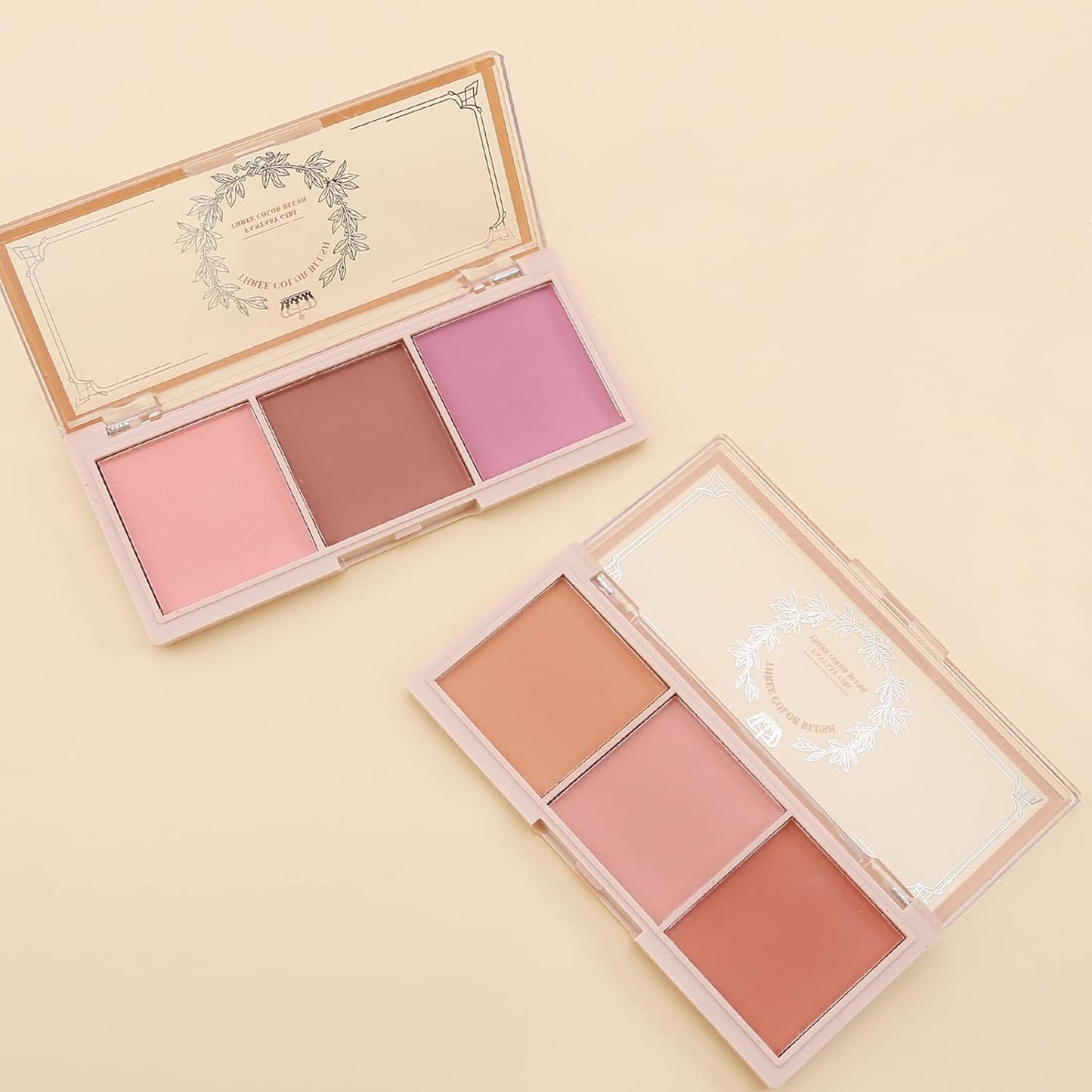 Boobeen 3 Color Blush Palette, Matte Pink Blusher, Blush Powder for Cheeks Makeup, Long Lasting Face Beauty Blush, Light and Smooth