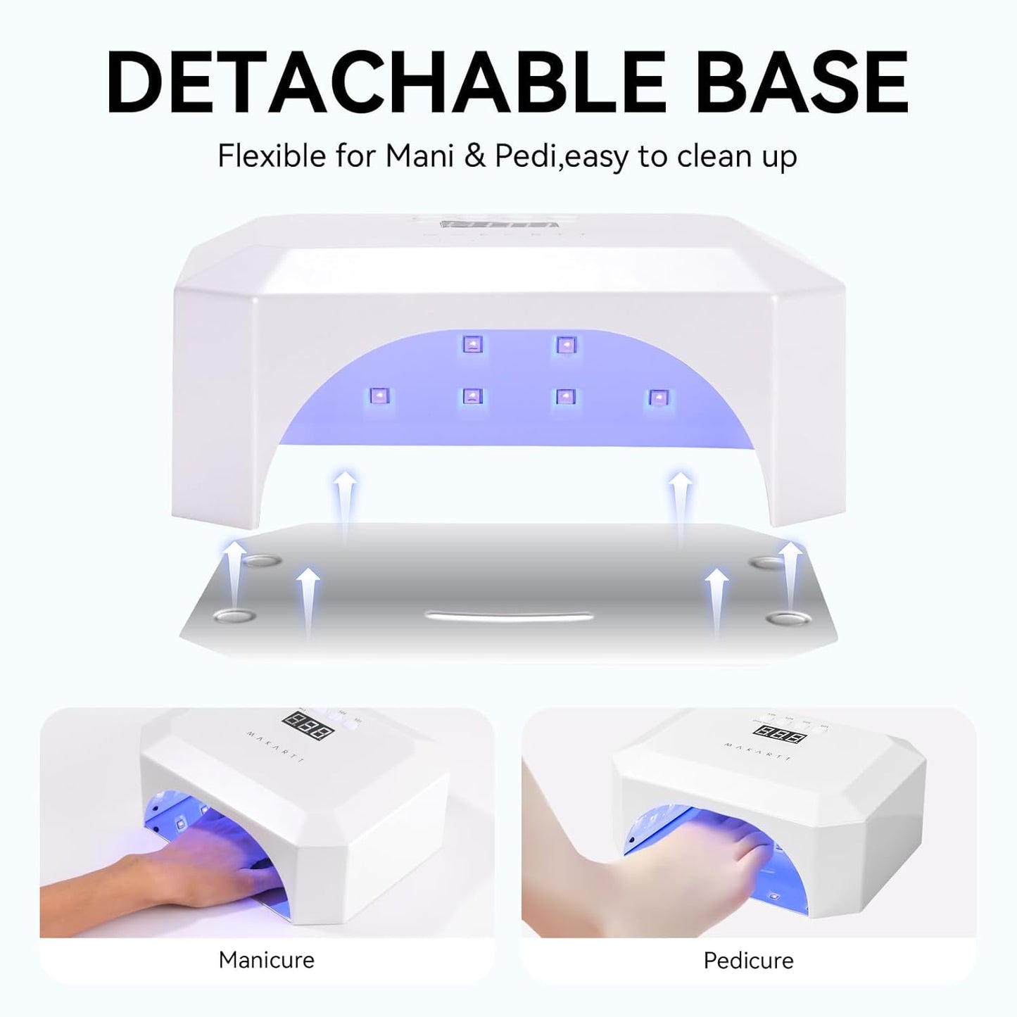 Makartt UV LED Nail Lamp: UV Light for Gel Nails Rechargeable Aurora 36W Gel Lamp with 4 Timers & Auto Sensor Professional Fast Curing Cordless Nail Light for Home Salon Manicure