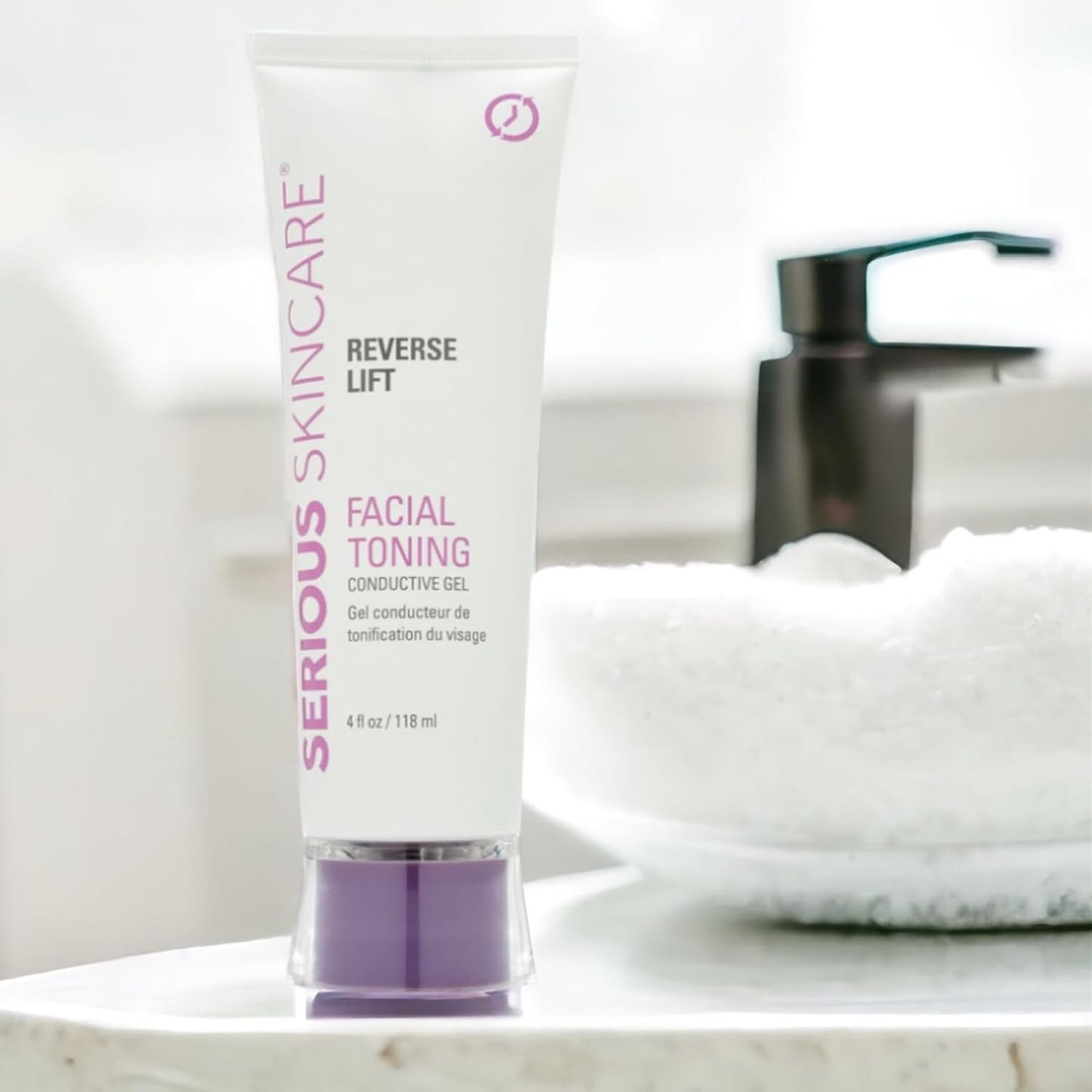 Collagen Based Conductive Activator Gel for Use with Face Microcurrent Toning, Body Contouring, RF Facial Machine - Hydrating Non-Sticky Formula - Easy Glide - Serious Skincare Reverse Lift 4 oz