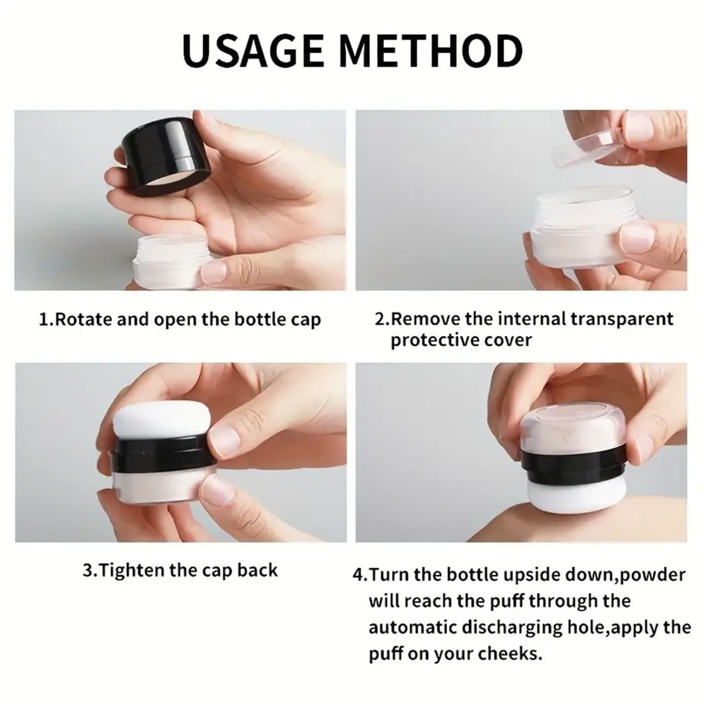 Setting Powder Lightweight Loose Powder Finishing Powder Long-Lasting Face Powder Waterproof with Soft Mushroom Powder Puff & Mirror, Matte Finish (Light Apricot/Translucent)-2 Boxes