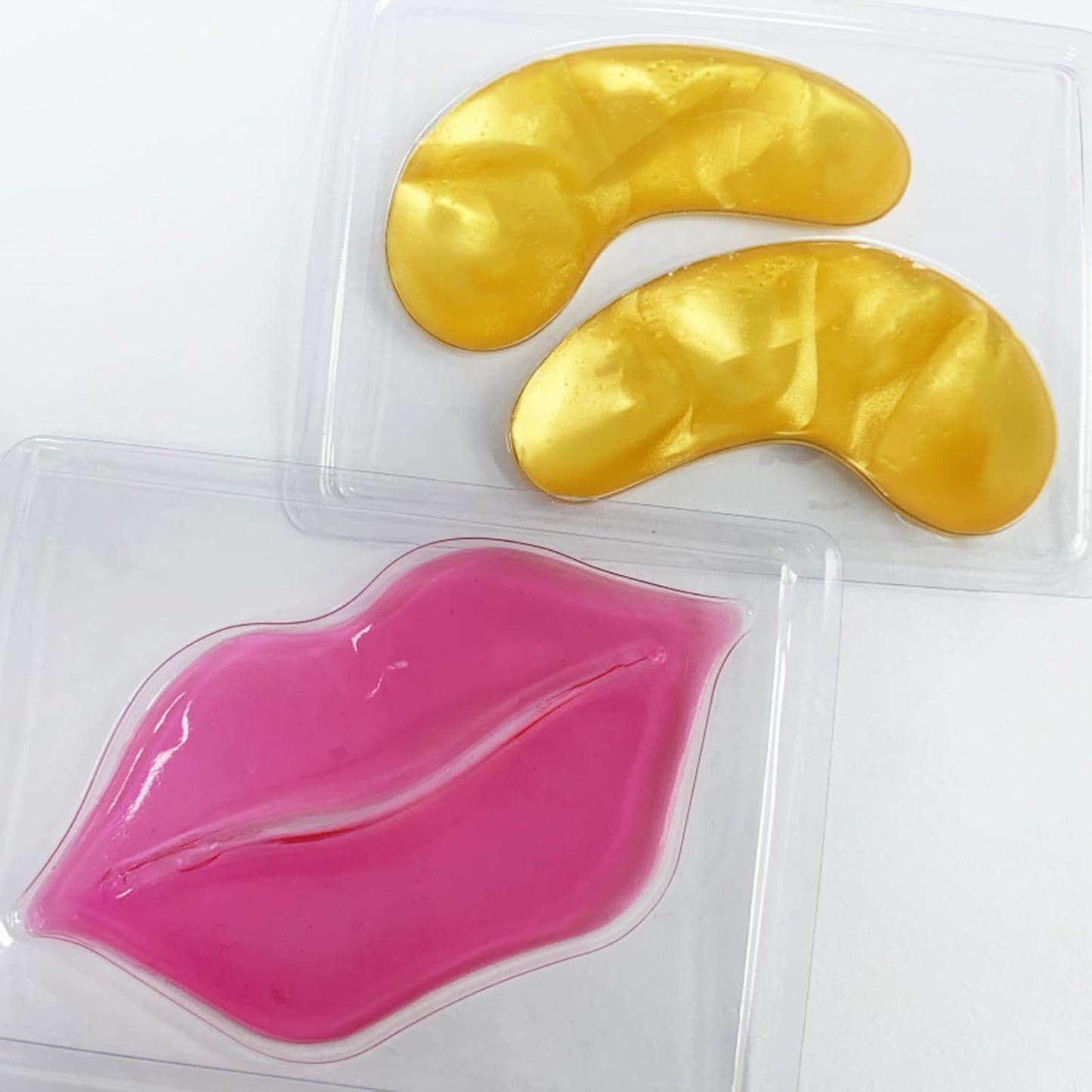 30 Pairs Lip Masks & Eye Masks,Gold Under Eye Patches for Puffy Eyes,Peach Red Lip Masks Skincare,Effectively Moisturizing the Lip & Eye Skin,Anti-Aging,Reducing Fine Lines,Nourishing for Face Care