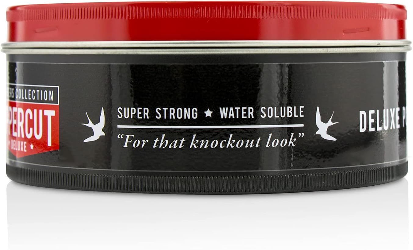 Uppercut Deluxe Barbers Collection Deluxe Pomade, 10.5 oz / 300g - Strong Hold, High Shine Hair Pomade – Water-Based, Easy Washout – Classic Barber Styling for Slick Backs, Side Parts & Pompadours