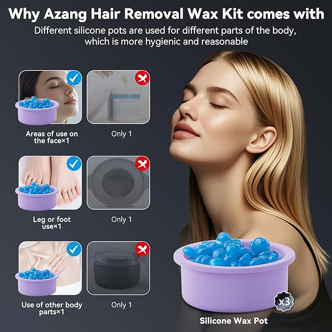 Nose Wax Kit - Portable Wax Warme Hair Removal for Women & Men - 100g Beads, 24 Applicators, 12 Nose Sticks, 3 Silicone Pots-Pink