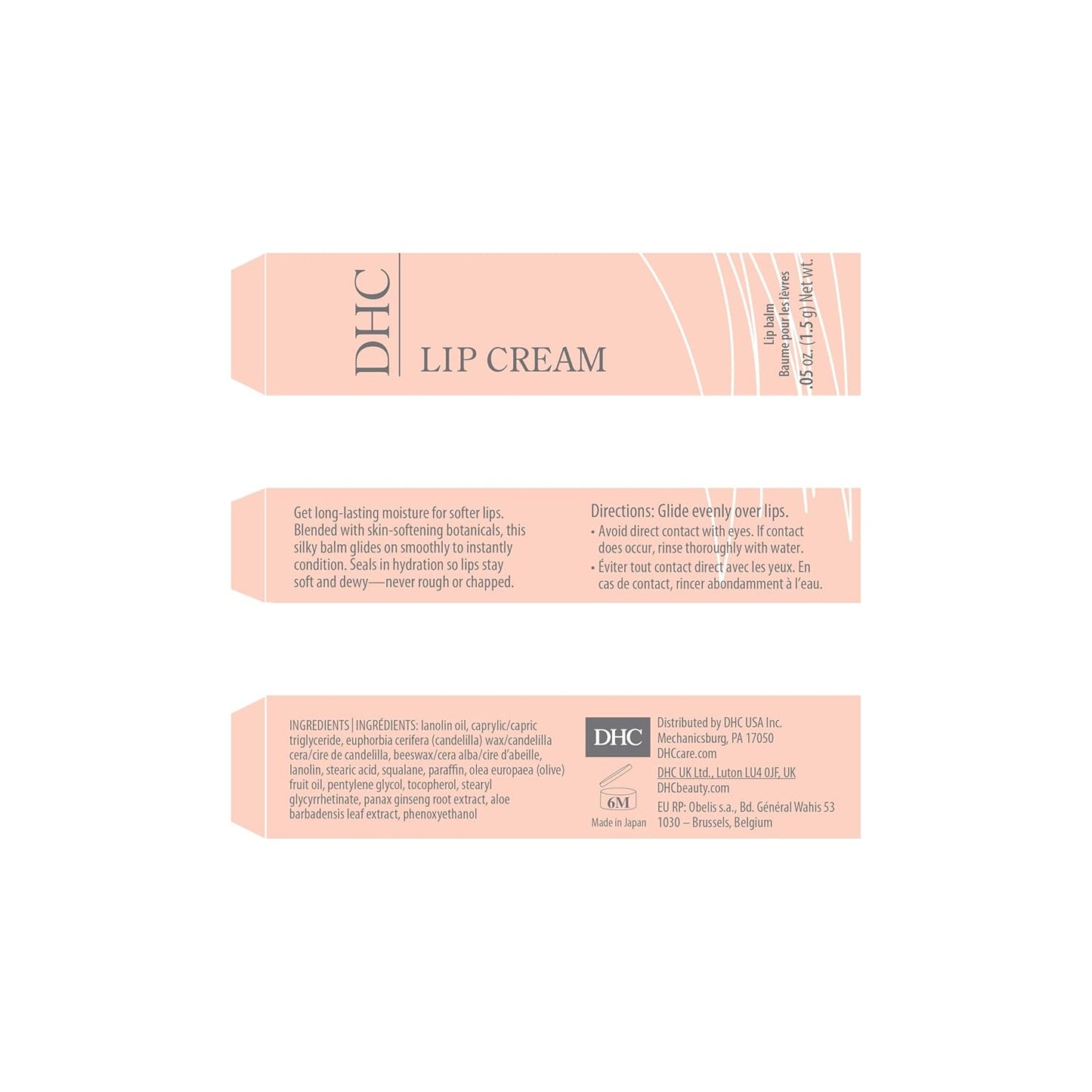 DHC Deep Cleansing Oil and Lip Cream, Facial Cleansing Oil, Makeup Remover, Hydrating, Moisturizing, Soothing, Set, Fragrance and Colorant Free, Ideal for all skin types, 6.7 fl. oz. and 0.05 oz.