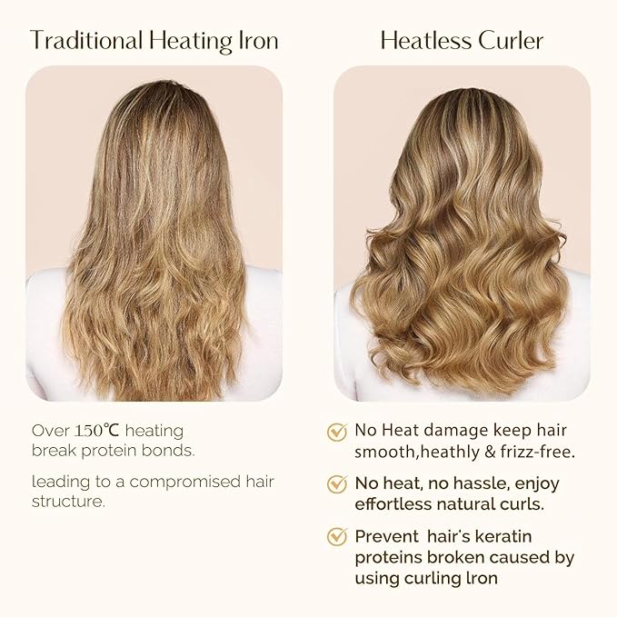 YANIBEST Heatless Curls Overnight, No Damage Hair Curlers to Sleep in, Satin Heatless Curling Set with Hair Clip Scrunchies, for All Hair types (Chocolate)