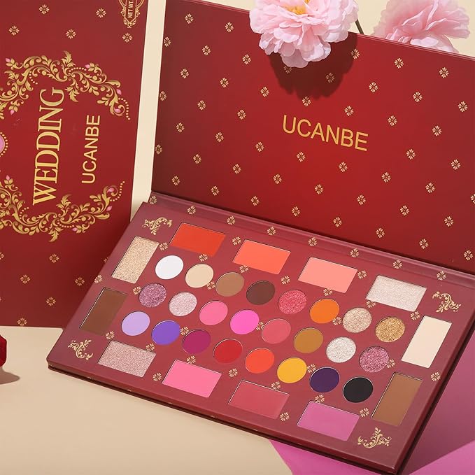 UCANBE Eyeshadow Makeup Palette, 36 Color Matte Shimmer Glitter Eye Shadow Highlighter Contour Blush Powder, High Pigmented Long Lasting Waterproof Pallet for Weddings, Celebrations & Daily Use