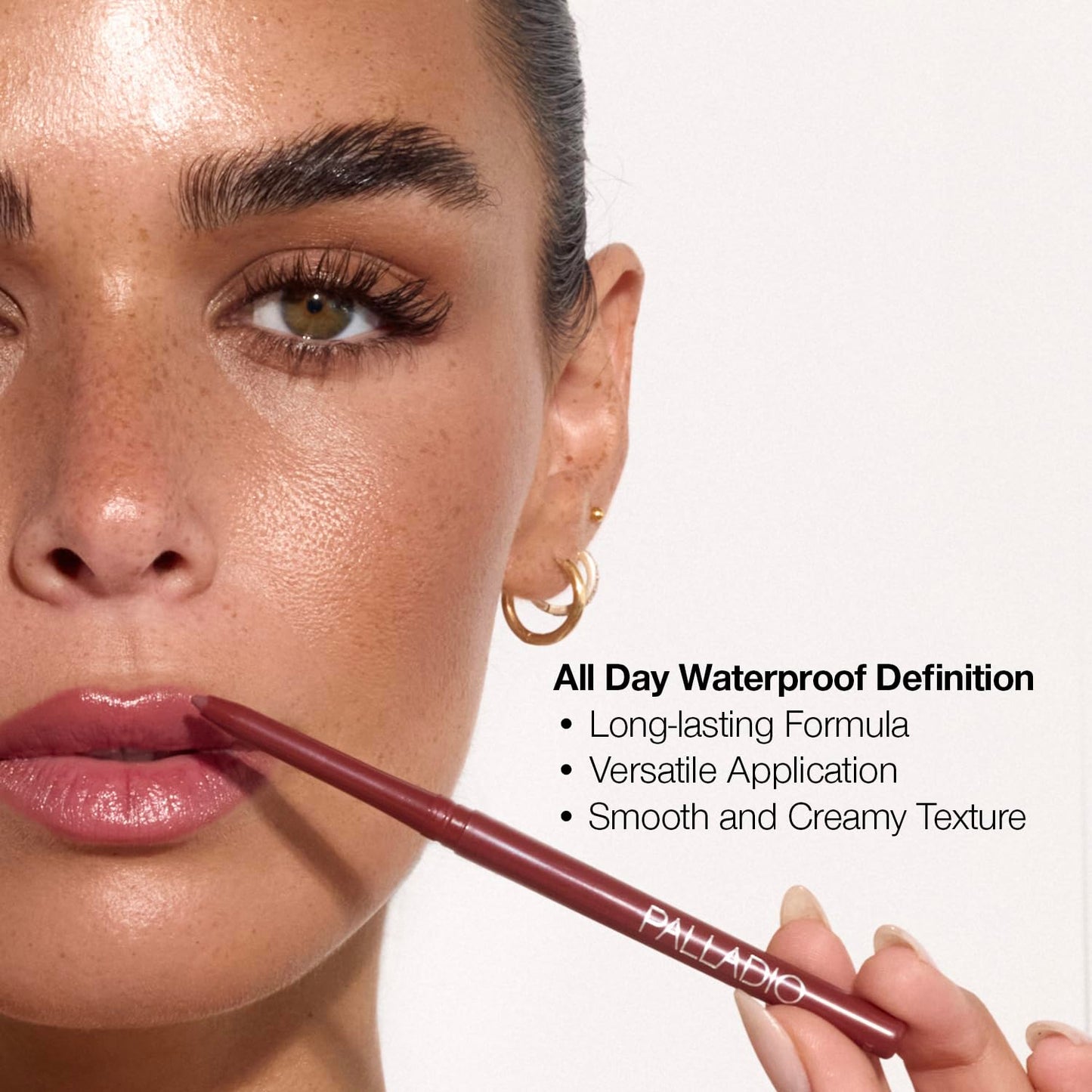 Palladio Retractable Waterproof Lip Liner High Pigmented and Creamy Color Slim Twist Up Smudge Proof Formula with Long Lasting All Day Wear No Sharpener Required, Black Berry