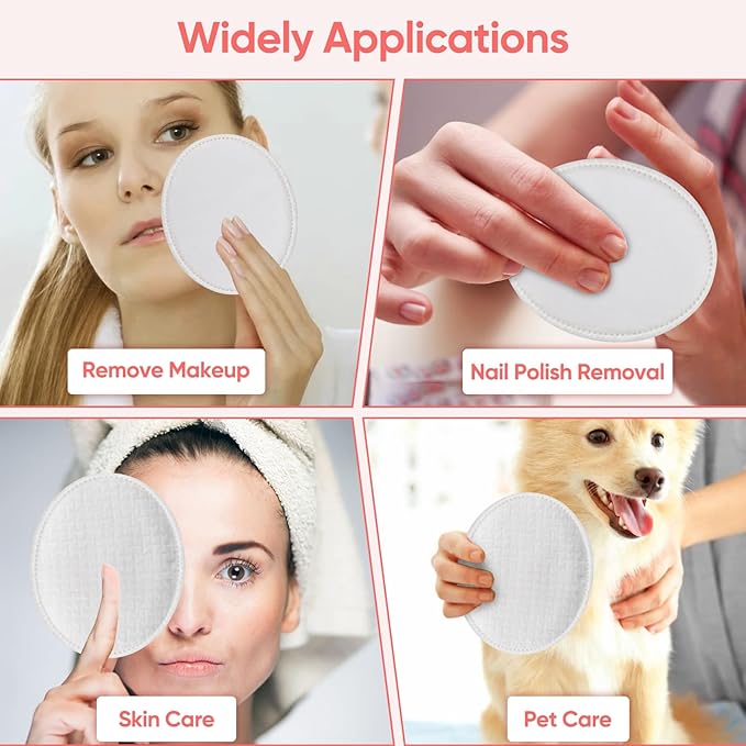 Large Oval Cotton Pads, 140 Count, 3-Layer Dual Textured Design, Lint-Free, Ultra-Soft Cotton Ovals for All Skin Types, Ideal for Makeup Removal, Cleansing, Skincare, and More