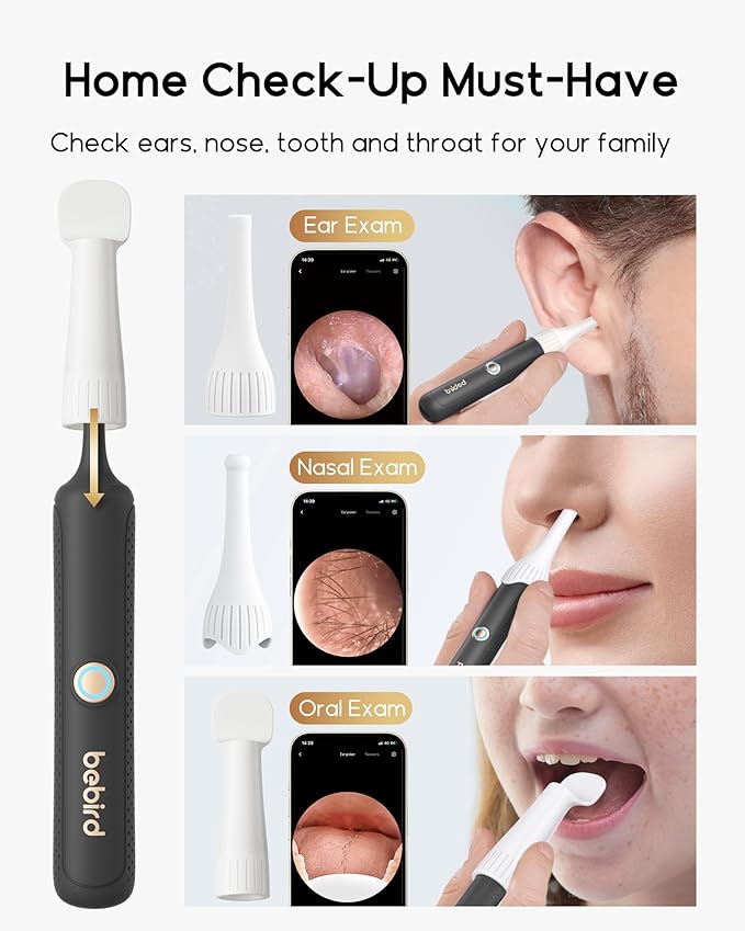 Bebird Earsight Plus R37R Ear Cleaning Camera Wax Removal Tool kit, FSA HSA Eligible Flexible Ear Scope Otoscope Camera Light, Visual Ear Picker Wireless Earwax Remover Tweezers for Adults & Kids