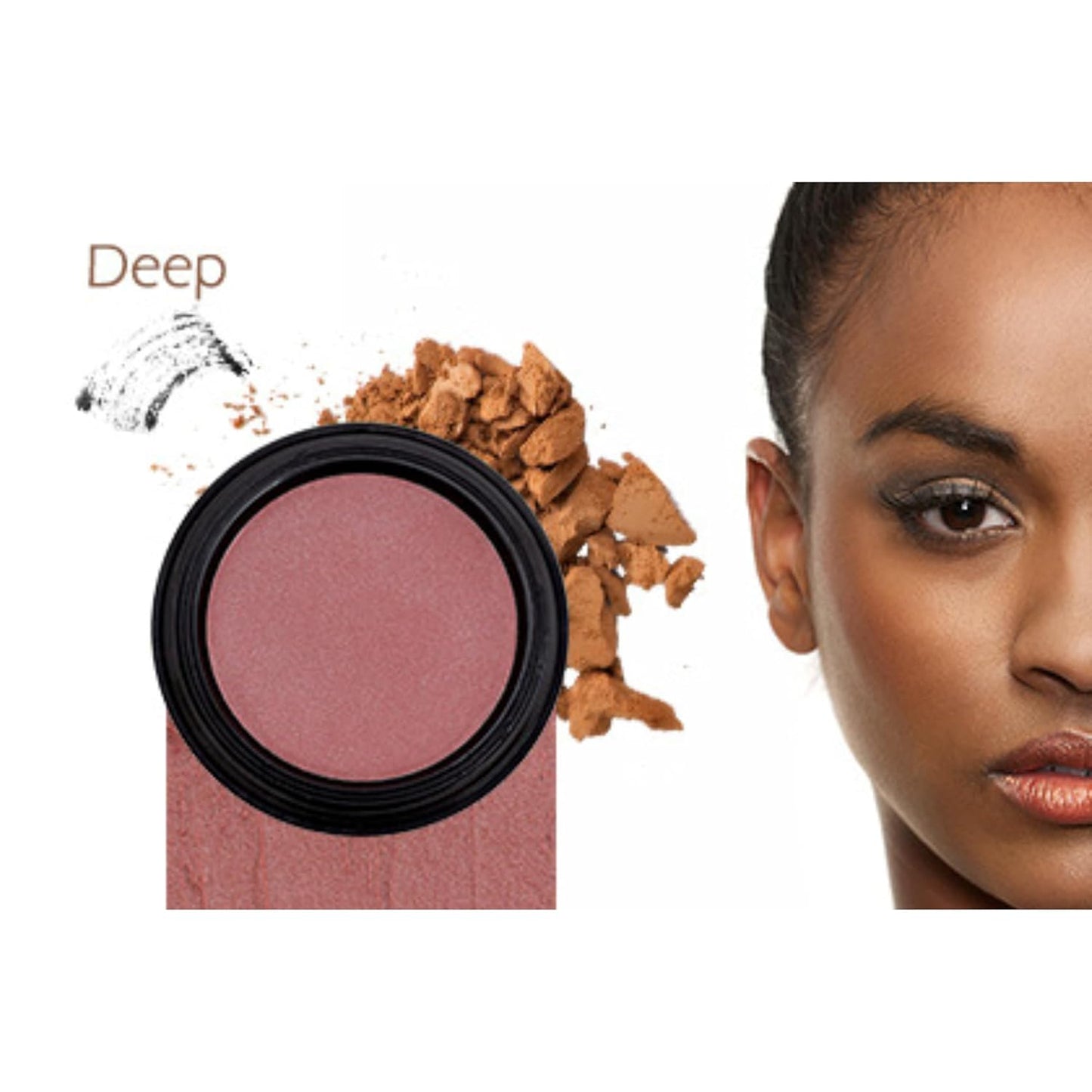 Gabriel Cosmetics About Face Set- Dual Powder Foundation (Deep Beige), 3-in-1 Multi Pot (Florentina), Mascara (Black) and Gabriel Makeup Bag (Deep Beige SET)