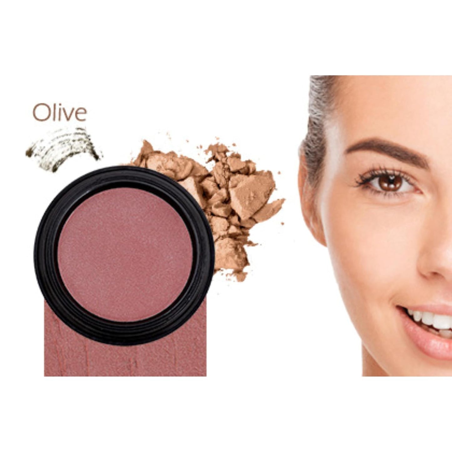 Gabriel Cosmetics About Face Set- Dual Powder Foundation (Olive), 3-in-1 Multi Pot (Florentina), Mascara (Black) and Gabriel Makeup Bag (Olive SET)
