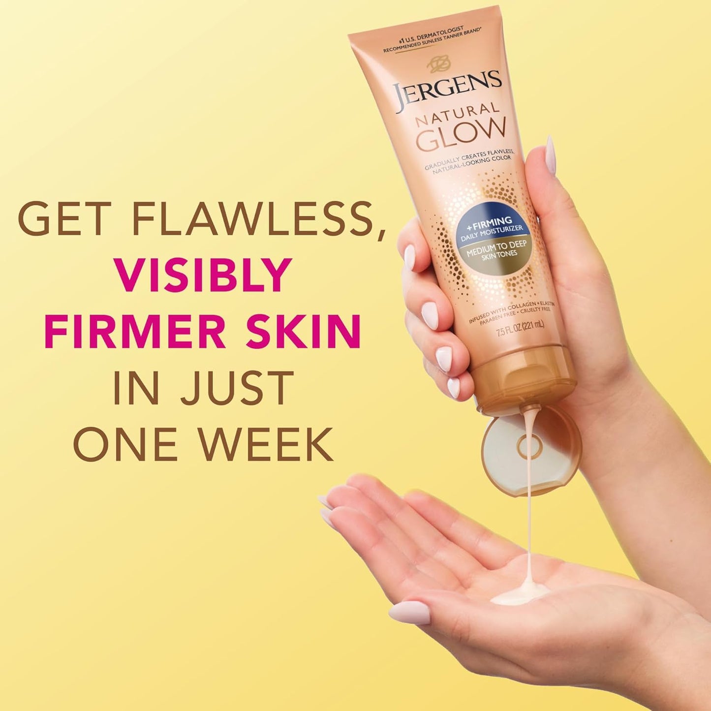 Jergens Natural Glow + Firming Daily Moisturizer Medium to Tan Skin Tones 7.5oz
