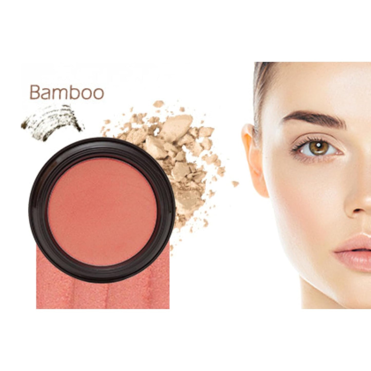Gabriel Cosmetics About Face Set- Dual Powder Foundation (Bamboo), 3-in-1 Multi Pot (Peony), Mascara (Black Brown) and Gabriel Makeup Bag (Bamboo SET)