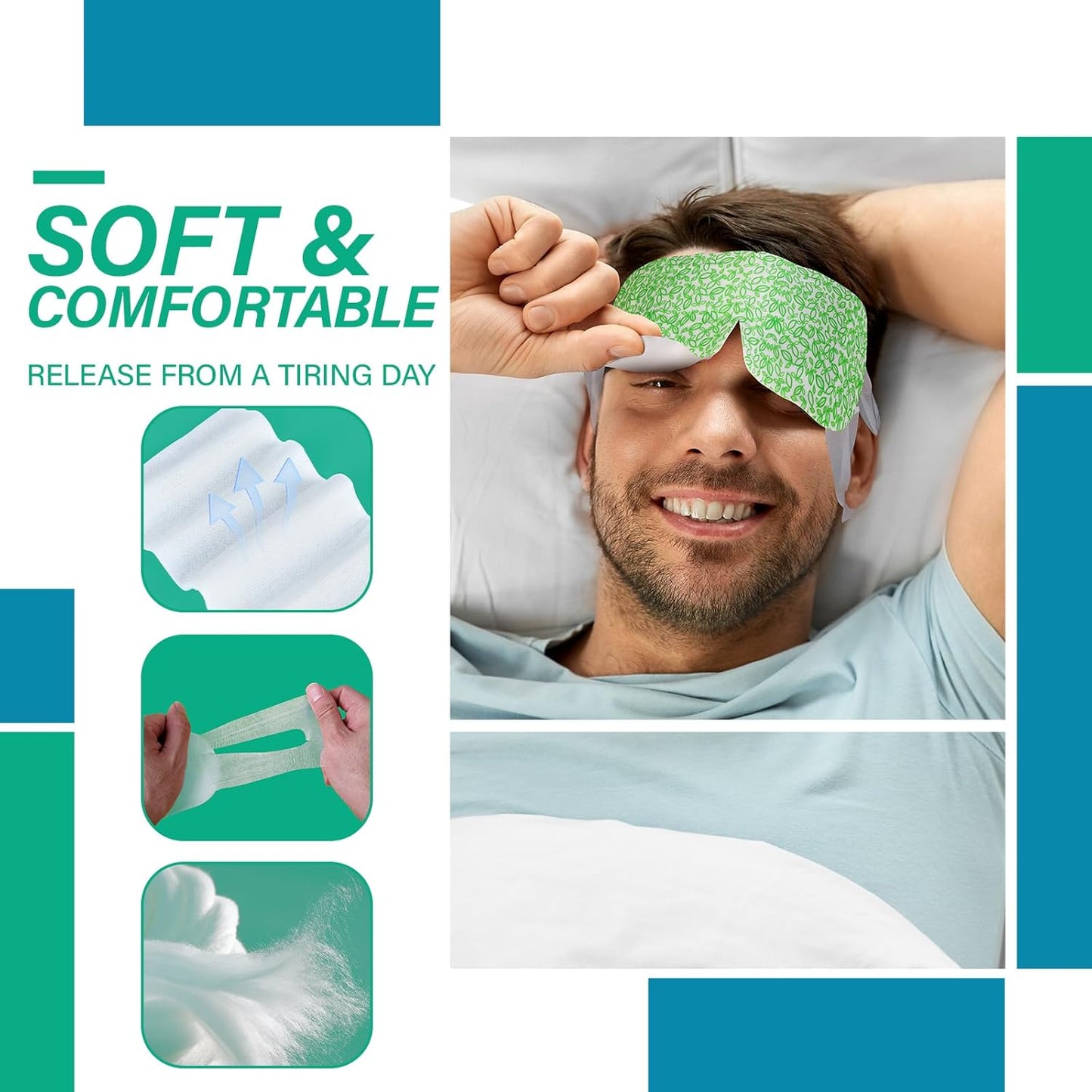 16 Packs Steam Eye Mask,Warm Eye Compress for Dry Eyes Sleep Mask,Hot Auto Heated Eye Masks Relaxing Gifts for Women Moist Heat for Eyes Soothing Eye Fatigue,Disposable Eye Mask for Travel Essentials