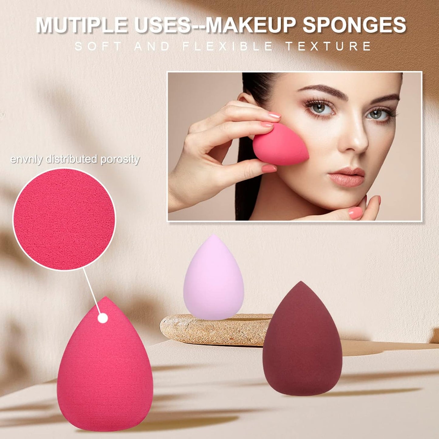 Foundation Full Coverage Matte Oil Control Concealer with Face Primer & Makeup Brush & Makeup Sponge & Foundation Brush
