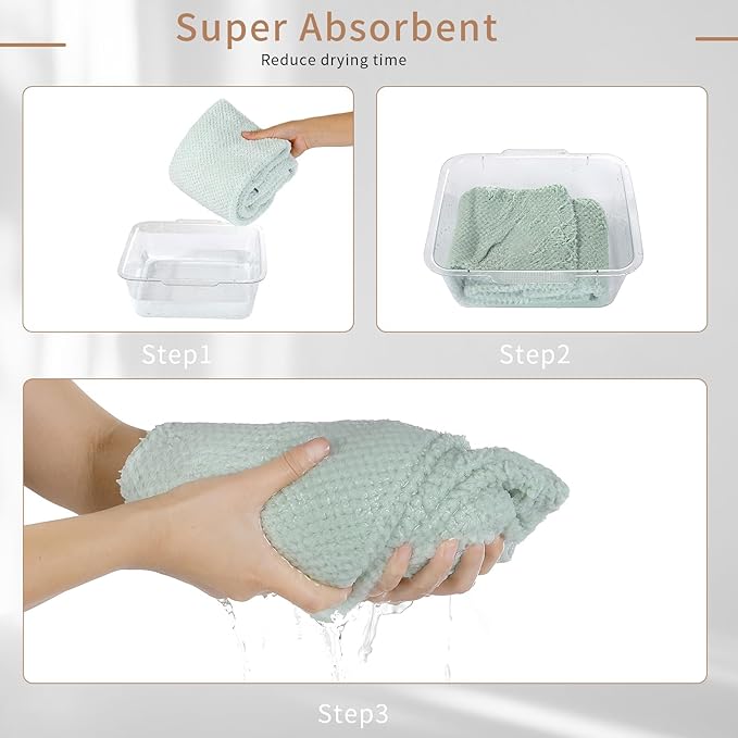 Microfiber Hair Towel Quick Dry Hair Towel Hair Drying Towels Suitable for All Kinds of Hair Ultra Absorbent Long and Thick Hair 24X48inch Green (1pcs)