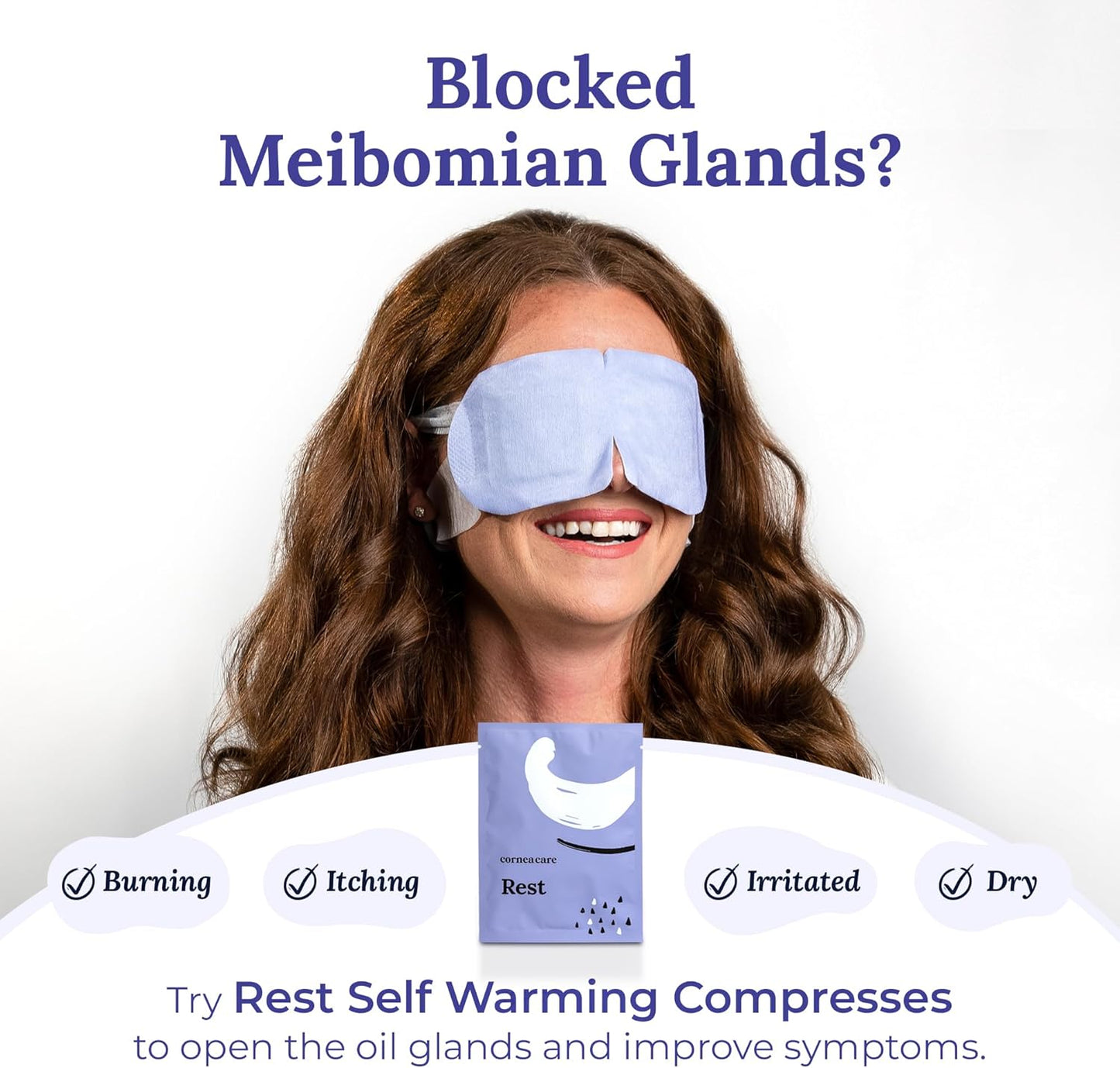 Rest: Self heating warm compress for dry eye | Heated eye Mask for fast relief | No microwave or washcloths needed | Travel ready | 90 counts