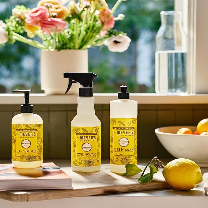 Mrs. MEYER'S CLEAN DAY Liquid Hand Soap, Dandelion Scent, 12.5 Ounce Bottle, (Pack of 2)