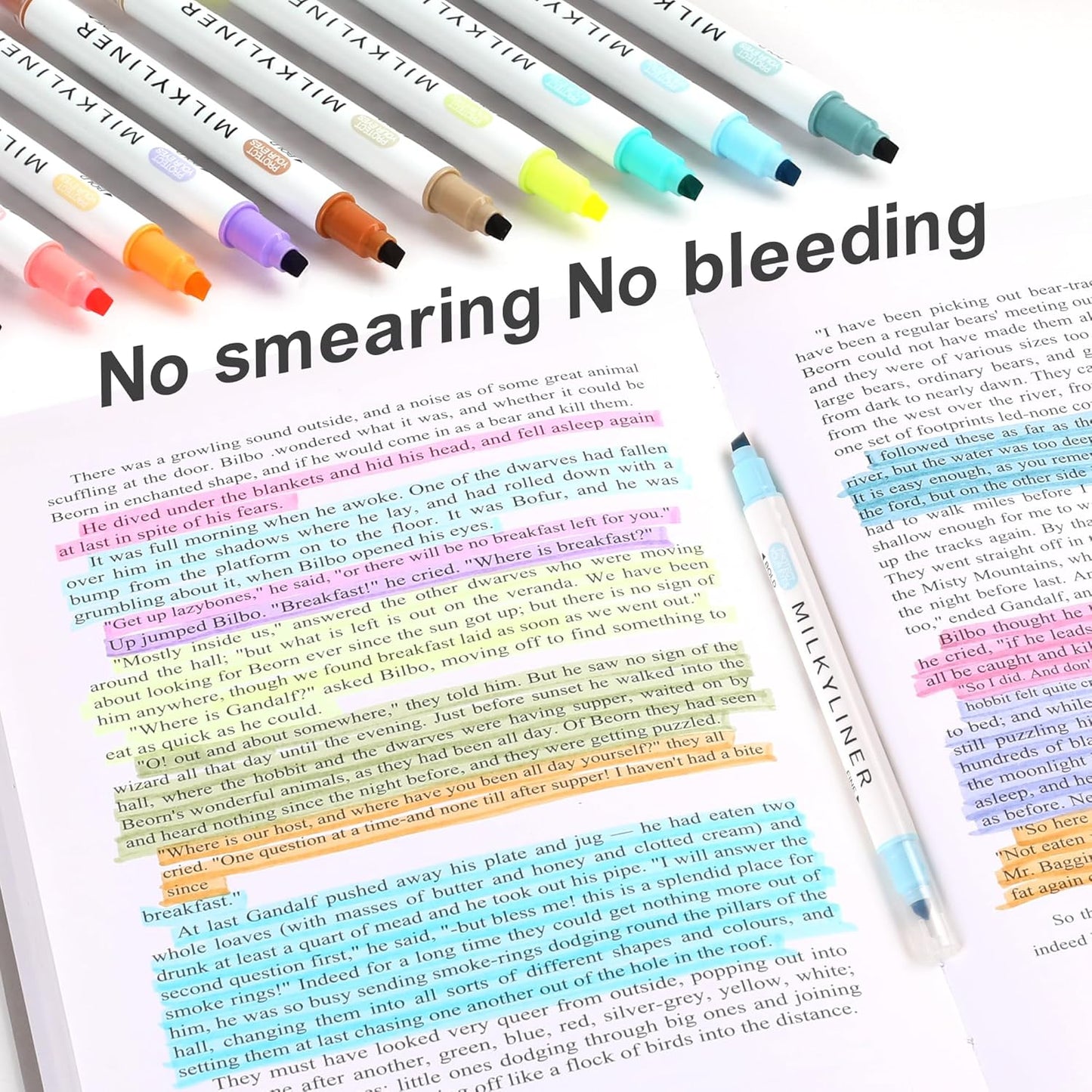 Aesthetic Highlighters Assorted Colors 12 Pack Dual Tip Highlighter Markers No Bleed Perfect for Bible and Bullet Journaling