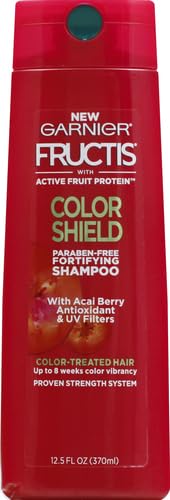 Garnier Fructis Color Shield Shampoo, Fortifying Shampoo for Color Treated Hair, Works on All Types of Hair and Color, Vegan and Paraben Free, 12.5 fl. oz. (Pack of 2)