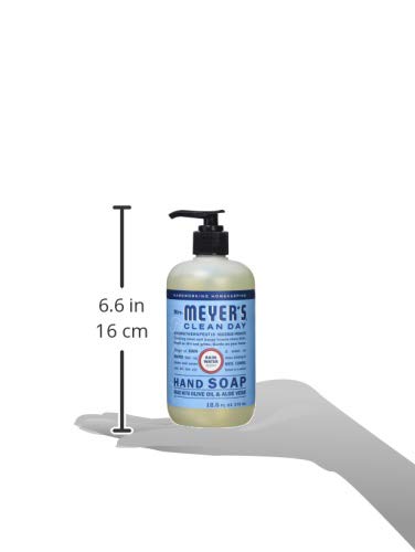 MRS. MEYER'S CLEAN DAY Hand Soap, Made with Essential Oils, Rain Water, 12.5 fl. oz - Pack of 6