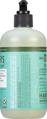 MRS. MEYER'S CLEAN DAY Hand Soap, Made with Essential Oils, Biodegradable Formula, Basil, 12.5 fl. oz (Pack of 4)