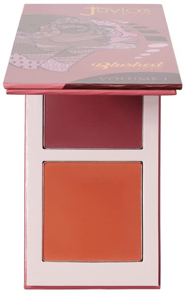 Juvia's Place Blushed Duo Blush - Two Tone Pigmented Buildable Pressed Mineral Powder - Rosy Natural Cheeks Matte Fresh Finish for All Skin Color -Volume1