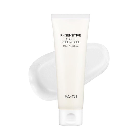 SAM’U PH Sensitive Cloud Peeling Gel – Gentle Exfoliating Gel for Face with Pineapple Enzymes & Hyaluronic Acid – Hydrating Facial Peel & Face Scrub for Sensitive Skin, 120ml, 3.38 fl.oz