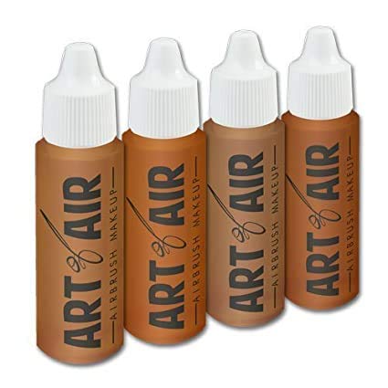 4pc TAN Complexion Professional Airbrush Cosmetic Makeup Set 1/2 oz bottles
