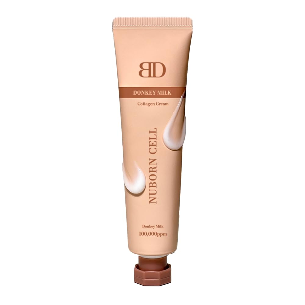 Nuborn Cell Donkey Milk Collagen Cream | Instant glow with 10% Donkey Milk | Type 1 Collagen for Visibly Smooth and Dewy Skin | All Skin Types 65ml