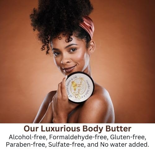 Body Butter Blend: Natural Shea, Cocoa, & Mango w/Jojoba Oil for Radiant Skin and Beard | Moisturizing (8 Oz, French Vanilla)