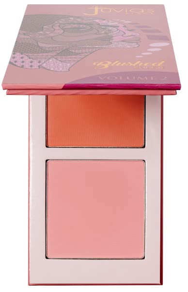 Juvia's Place Blushed Duo Blush - Two Tone Pigmented Buildable Pressed Mineral Powder - Rosy Natural Cheeks Matte Fresh Finish for All Skin Color -Volume2
