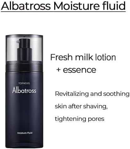 CHARMZONE Albatross Skincare for Men Aftershave Toner and Emulsion Set Father's Day Gift Set Hydrating Moisturizing Nourishing Toner+ Fluid + Travel size Total of 10.5 fl.oz