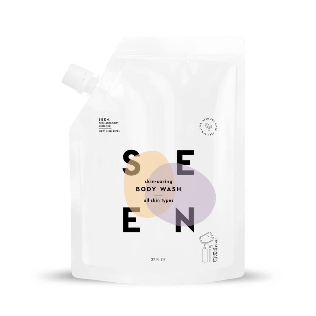SEEN Body Wash Eco-Refill- Non-Comedogenic & Non-Irritating Body Wash- Dermatologist-Developed - Safe for Sensitive & Acne Prone Skin