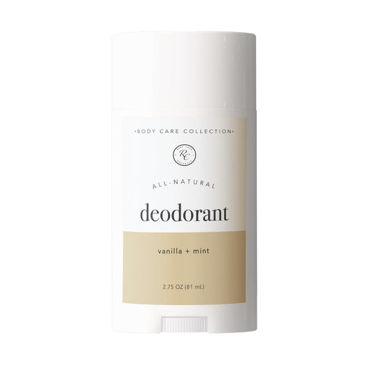 Rowe Casa Organics Vanilla + Mint Natural Deodorant for Men and Women, Sweet and Refreshing Paraben-Free Deodorant Stick with Therapeutic-Grade Essential Oils, 2 oz