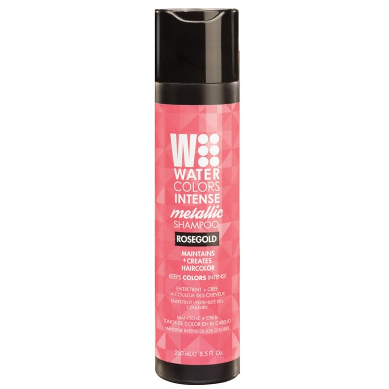 Watercolors INTENSE METALLIC Semi Permanet Color Depositing Shampoo-Sulfate & Paraben Free to Maintain & Enhance Hair Color 8 fl oz - ROSE GOLD