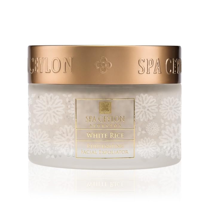 SPA CEYLON White Rice Rejuvenating Facial Exfoliator | Gentle Daily Face Polish for Normal to Dry & Sensitive Skin | 100 g