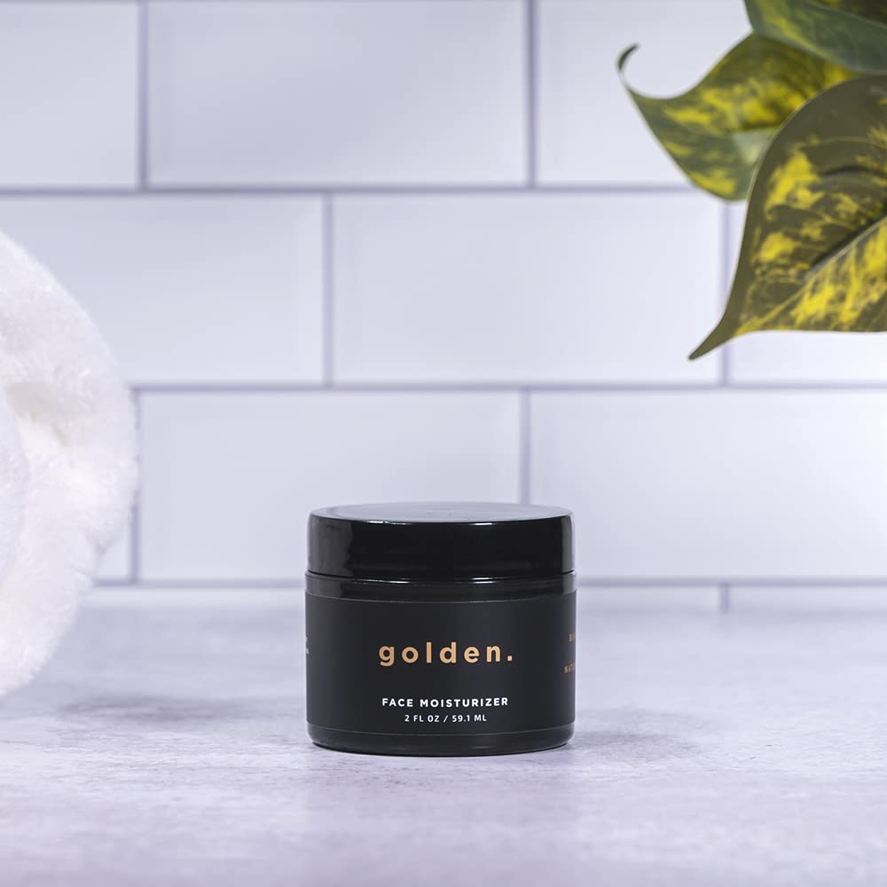 Golden Grooming Co. Essential Men's Skincare Routine Set - Complete Face Care System | Face Wash, Deep Exfoliating Scrub, Moisturizer | Tweezers & 2 Lip Balm Sticks Included | 30 Day Supply