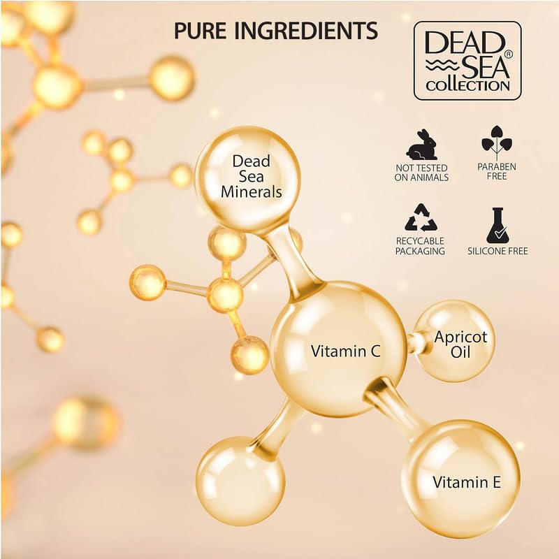Dead Sea Collection Facial Kit - Day and Night Creams & Facial Serum with Vitamin C & Collagen - Anti-Aging and Anti-Wrinkle