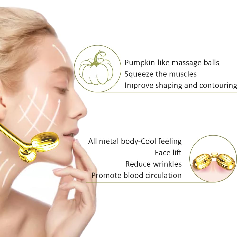 Yeamon Gua Sha Facial Tools and Face Roller Set, Facial Massage Tool for Women’s Skincare Routine,Cooling Stainless Steel Face Sculpting Eyes Roller Guasha for Daily Use or Self-Care Gift for Women