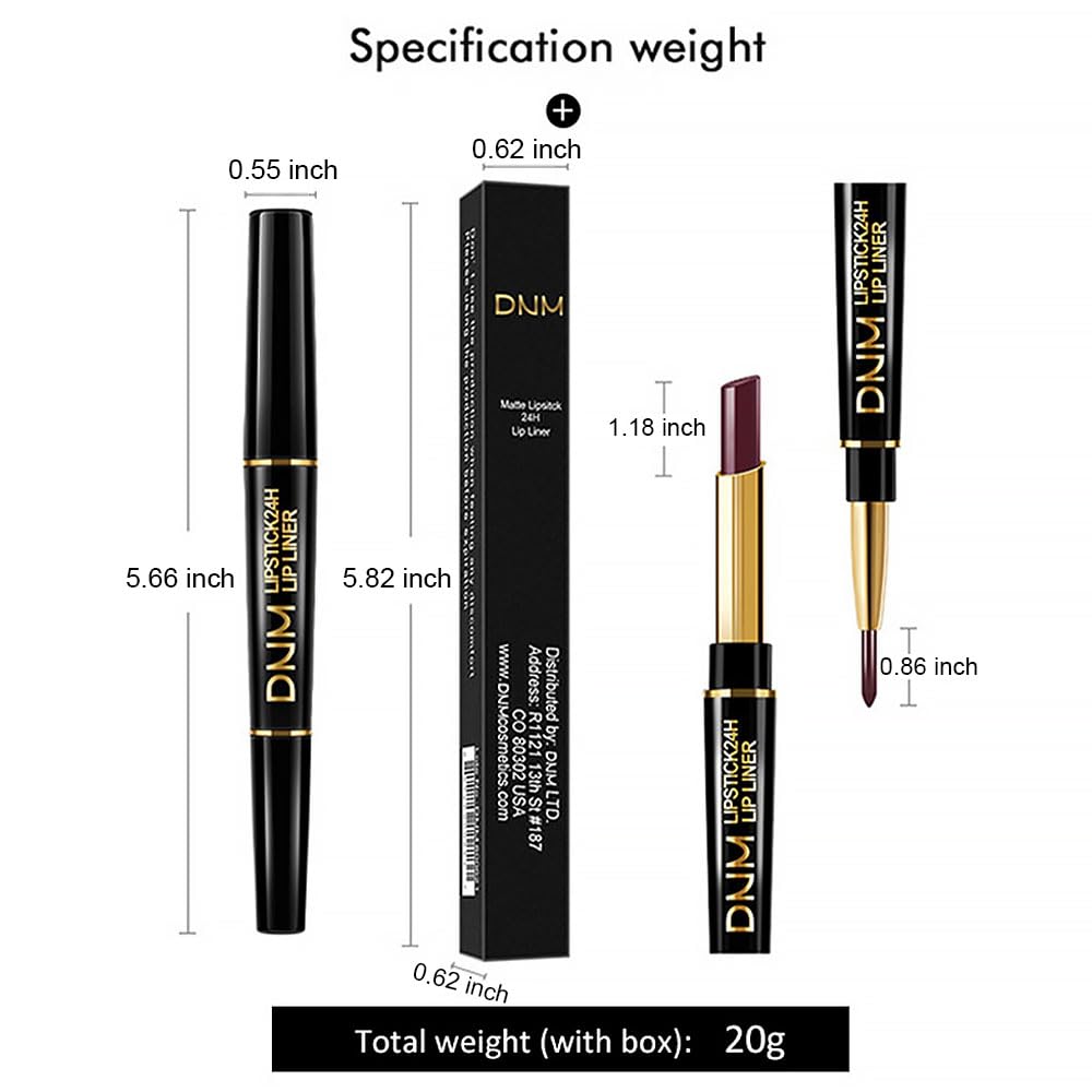 evpct 1Pcs Nude Brown Matte Lip Liner and Lipstick Set Kit for Women - 2 IN 1 Lip Liner & Lipstick - Long Lasting & Waterproof - 24 Hour Lipstick
