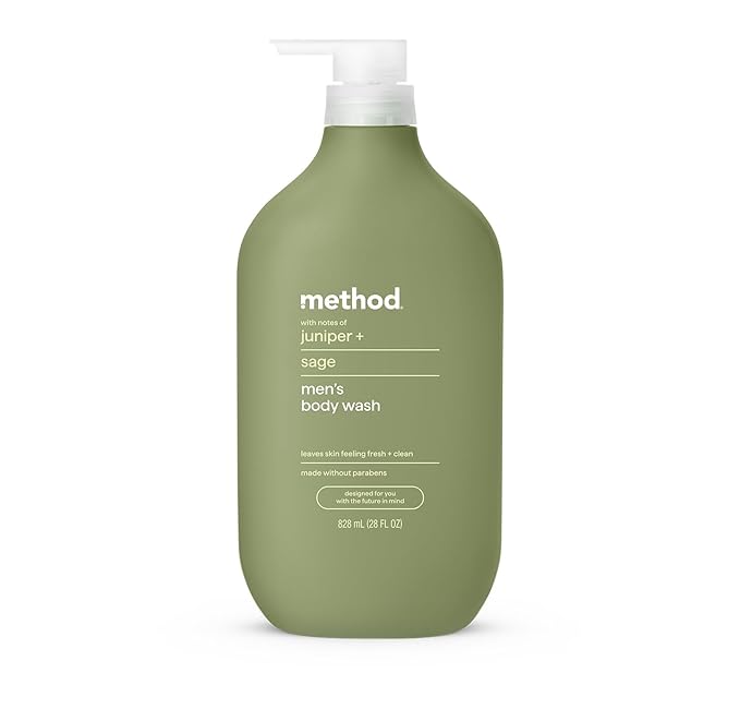 Method Men Body Wash, Juniper and Sage, Paraben and Phthalate Free, Quick-Lathering Cleansers, Cruelty Free, 28 oz