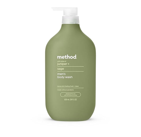 Method Men Body Wash, Juniper and Sage, Paraben and Phthalate Free, Quick-Lathering Cleansers, Cruelty Free, 28 oz