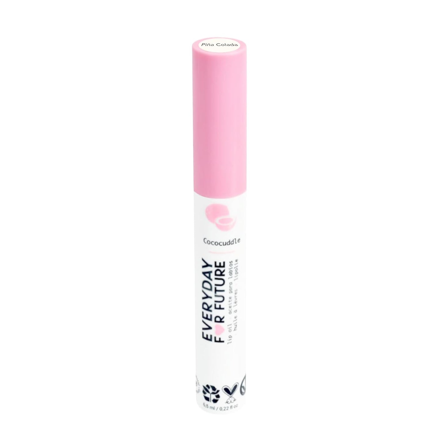 Coconut Lip Oil | Clear Transparent Lip Treatment with Coconut Oil | Moisturizing Lip Oil | Vegan & Cruelty Free Lip Oil | 99% Natural Lip Oil | Piña Colada 5 ml (Transparent)