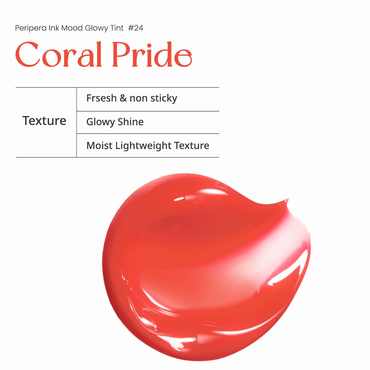 Peripera Ink Mood Glowy Tint (024 CORAL PRIDE (SODA CAFE))