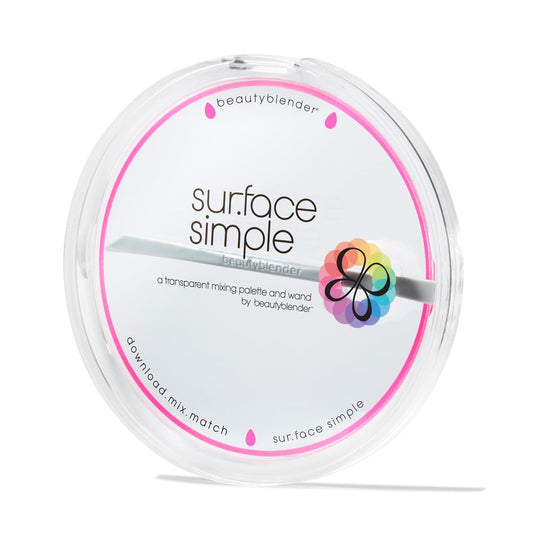 Beautyblender® | Surface Simple Portable Clear Beauty Blender Makeup Mixing Palette, Mix and Match Foundations and Creams, Includes Mixing Makeup Wand