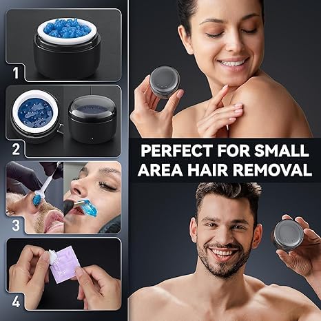 Nose Wax Kit Men Upgraded Version 100g Wax USB Fast Heat Smart Constant Temp 40 Nose Hair Sticks 3 Silicone Pots Travel Size Unisex Suitable for Different Body Parts